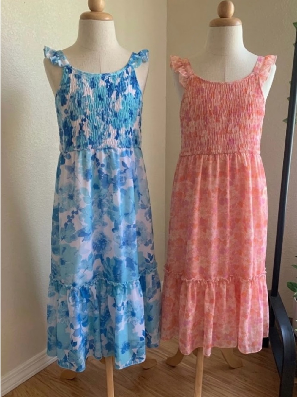 Zenzi Girls' Floral Smocked Sundress - Set Of 2 dresses